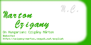 marton czigany business card
