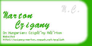 marton czigany business card